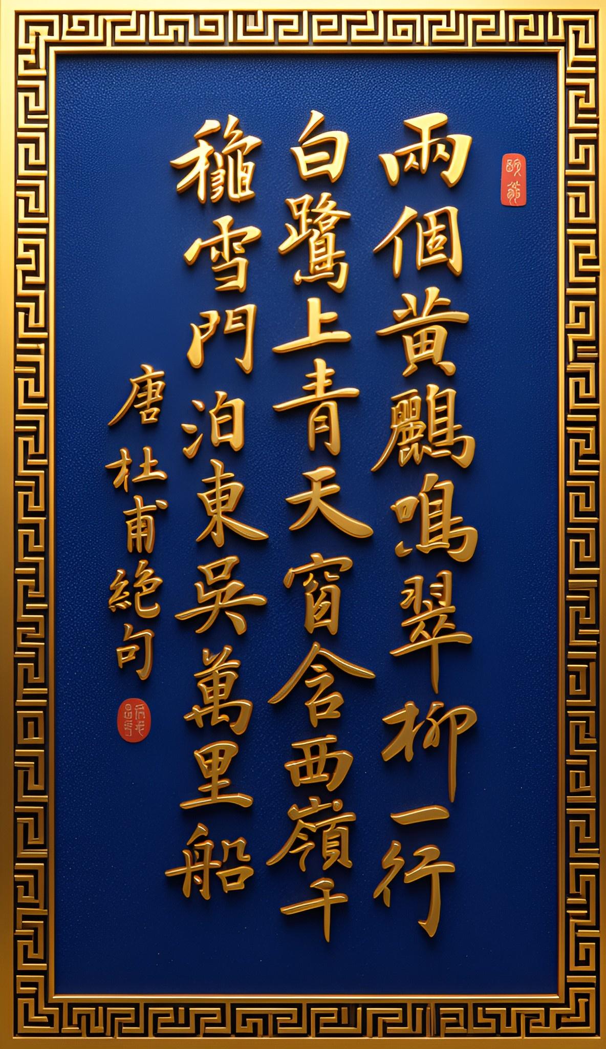 晒下你的书法经过二次美化的习作，请书友们批评指正！