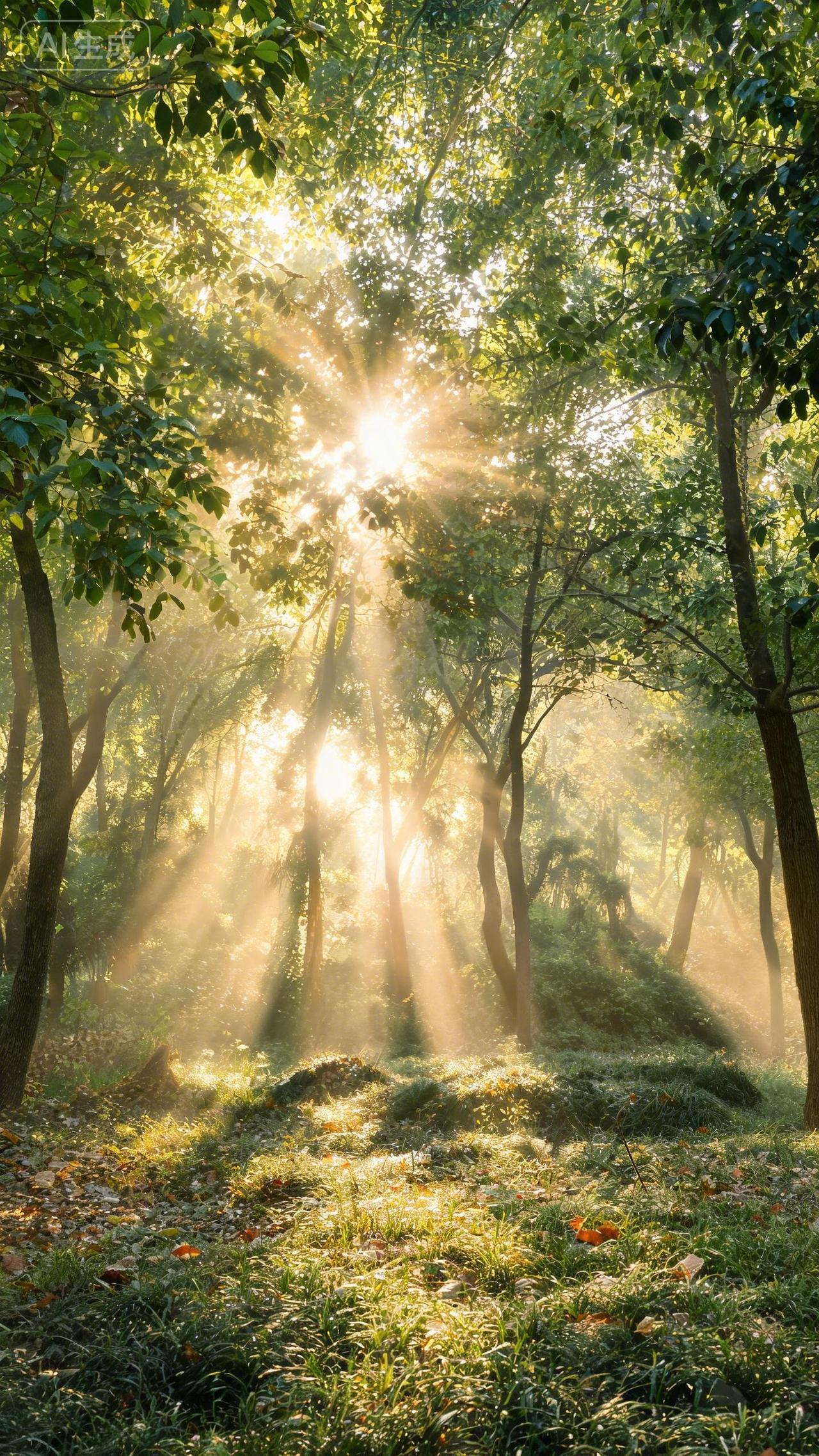 夏日生活打卡季晨光穿过树叶缝隙洒落肩头，新的一天带着温柔力量悄悄开始。