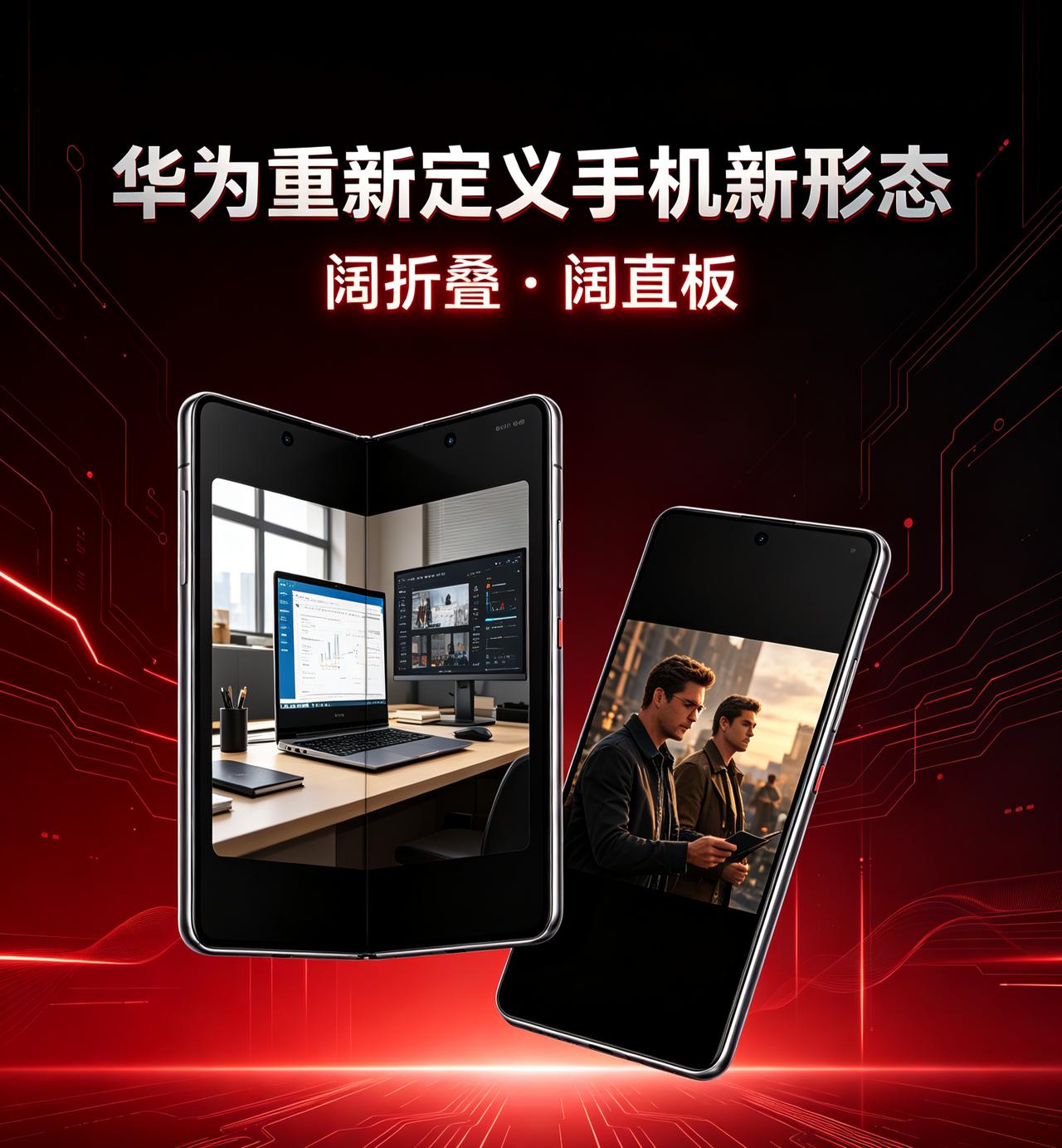 华为重新定义了手机标准，阔折叠阔直板友商不跟不行呀，就连苹果也下场跟了，直接把手