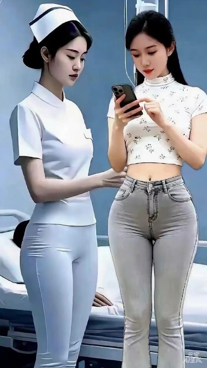 林晓靠在病床上，指尖还残留着输液针的微凉，目光却黏在旁边那位穿碎花短款上衣的姑娘