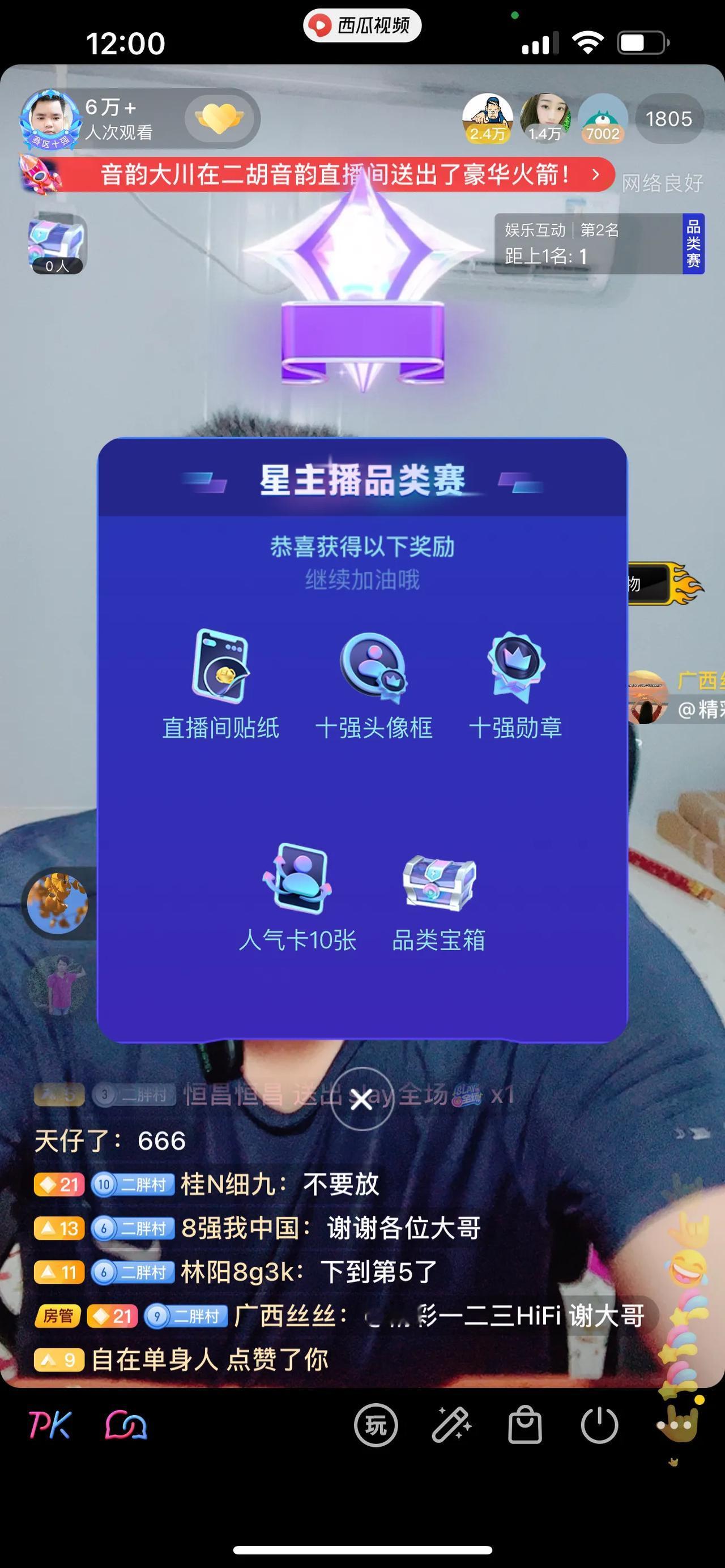 感谢大家帮我拿下西瓜年度十强主播，这是我们二胖村的荣誉，谢谢大家的支持[作揖]