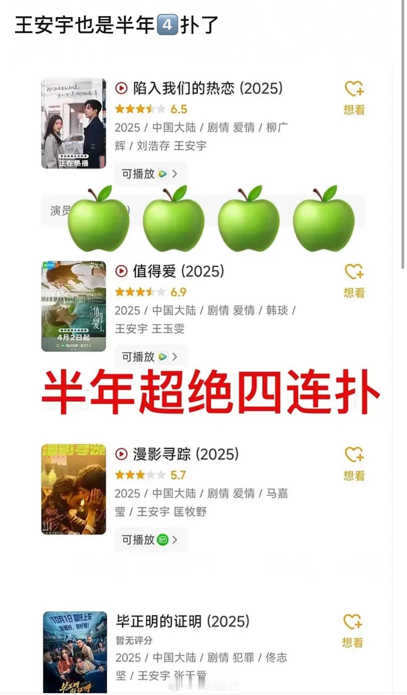 但我看了一下，王安宇主演的电影毕正明的证明是国庆档目前开分里最高的 ​​​