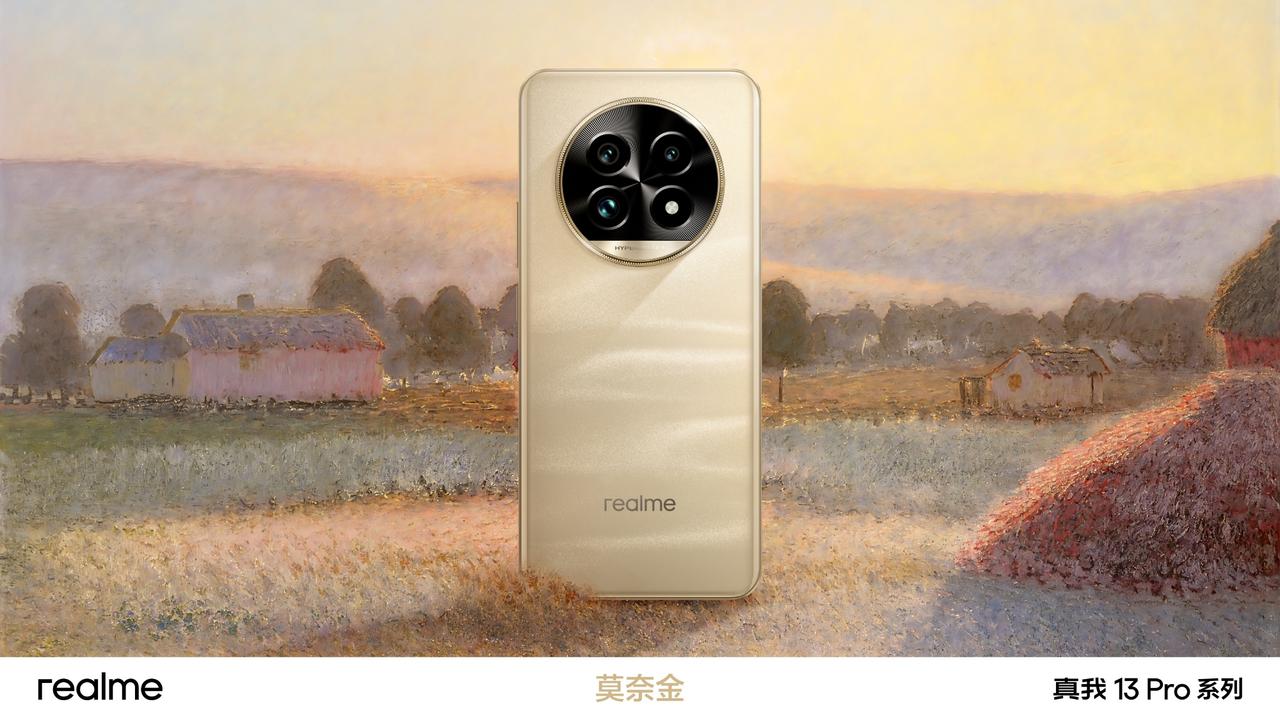 真我13 Pro系列的莫奈艺术版来了！目前公布了两款配色，分别是莫奈金、莫奈紫，