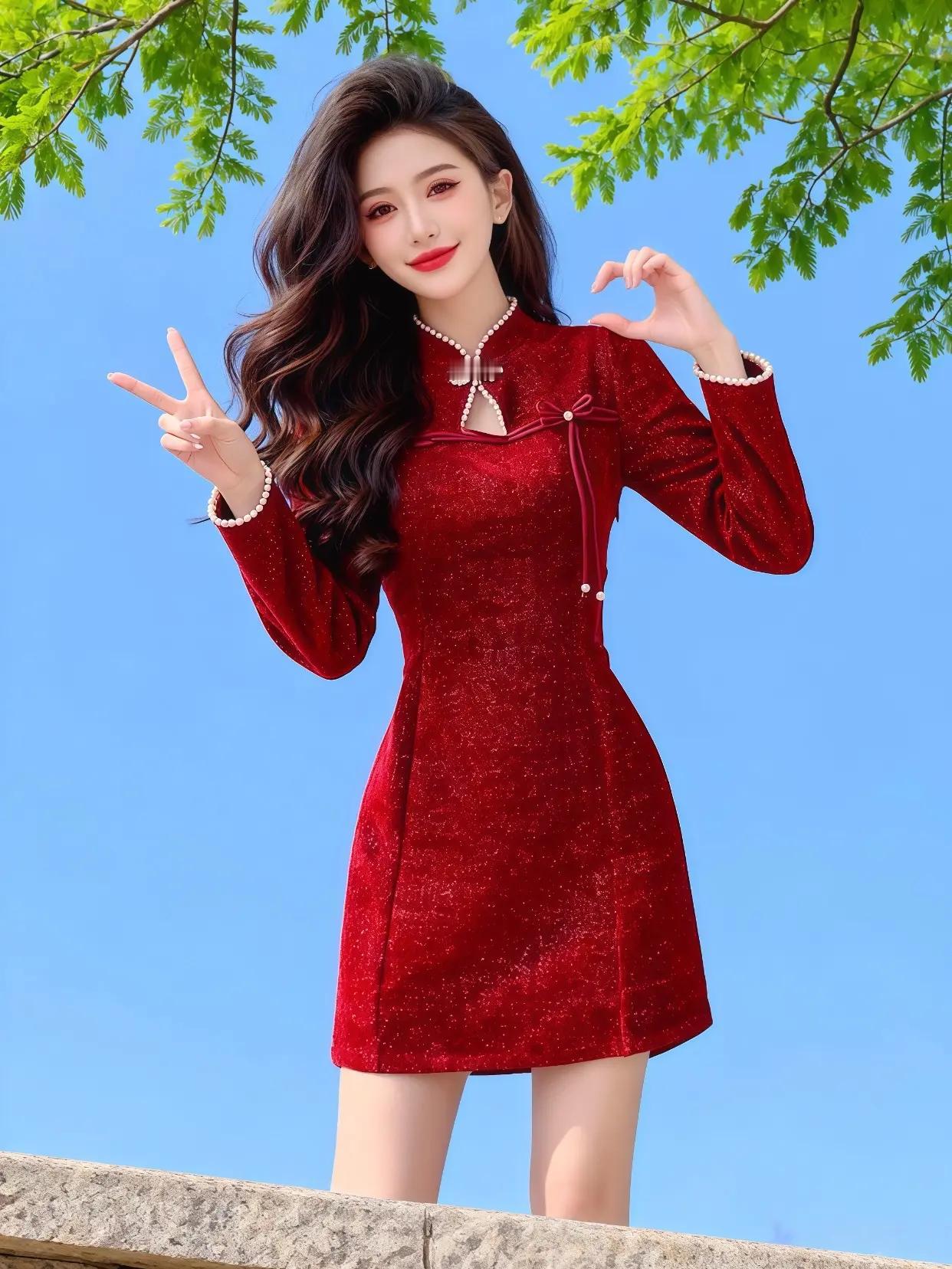 针织裙 连衣裙分享 复古穿搭 改良旗袍 改良旗袍连衣裙