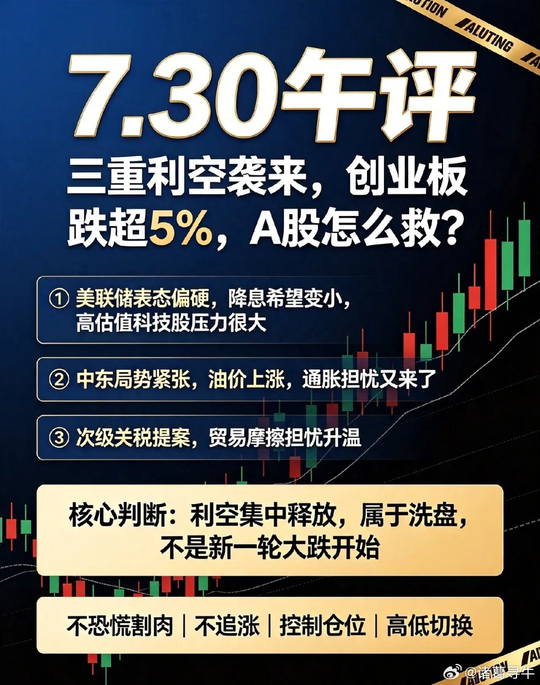 7.30日午评:三重利空袭来,创业板跌超5%,A股怎么救？今天A股被三件坏事一起