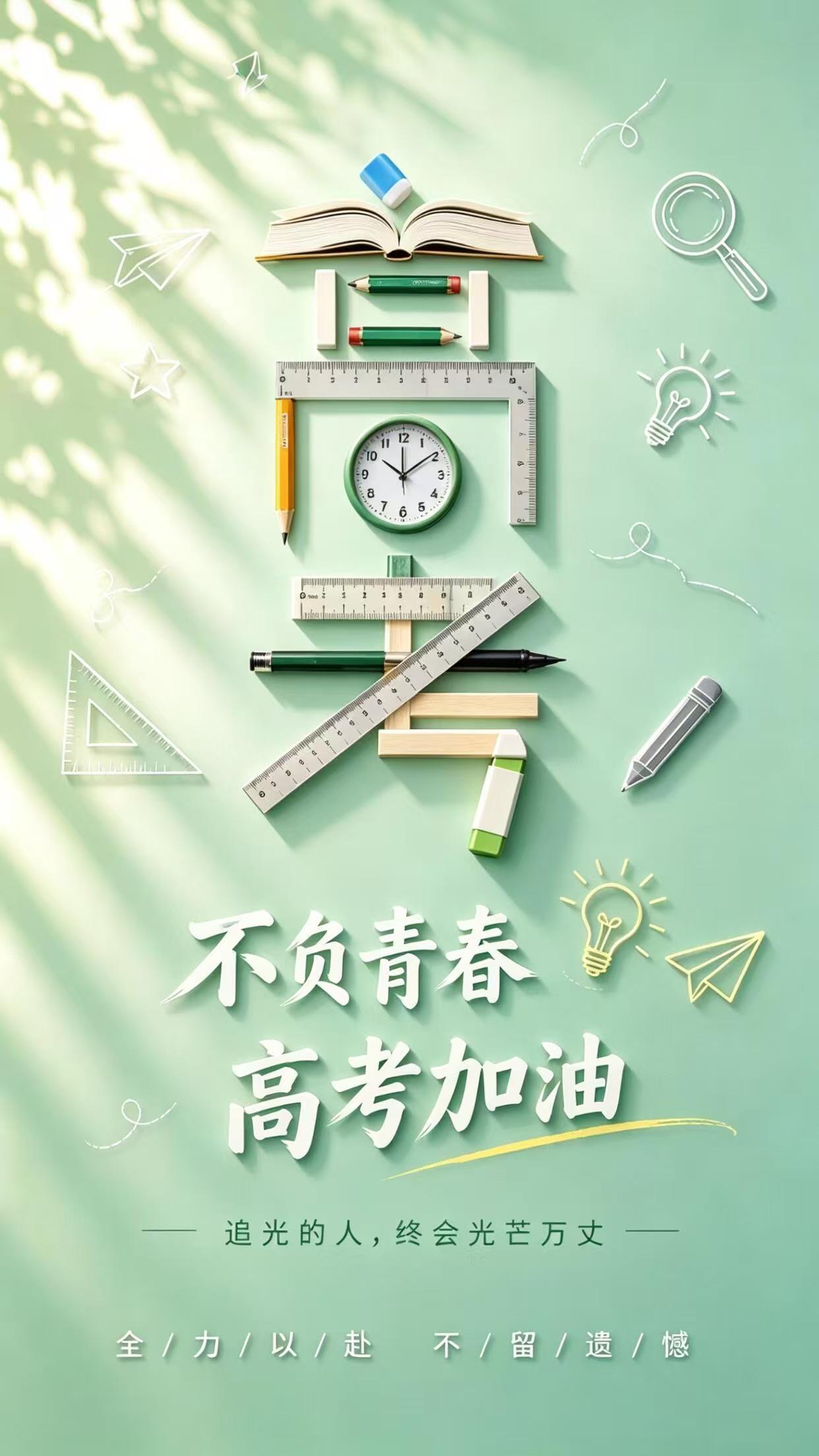 高考一定带好身份证准考证祝考生们一 切顺利，不负青春，不负自己