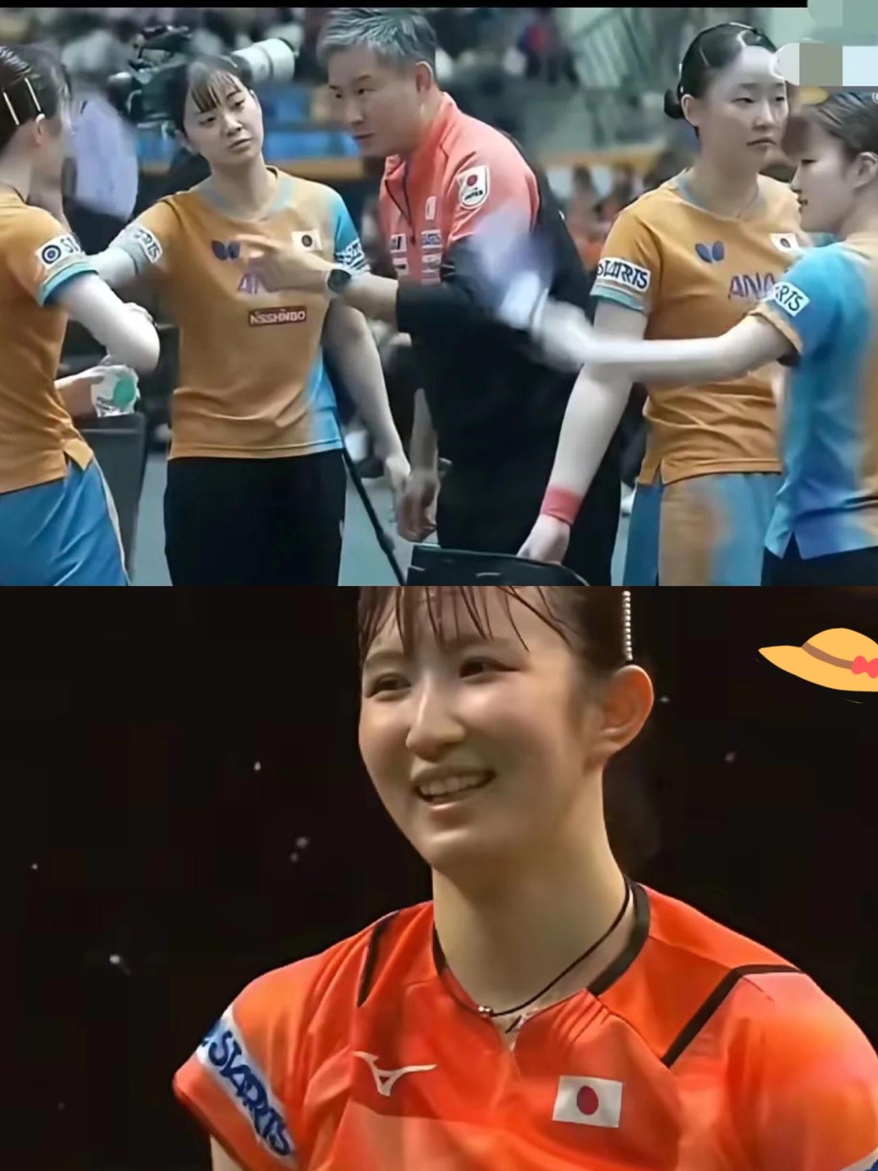 亚锦赛女团决赛那幕太扎眼了！
早田希娜局间休息时，
队友忙着扇风加油，张本美和却
