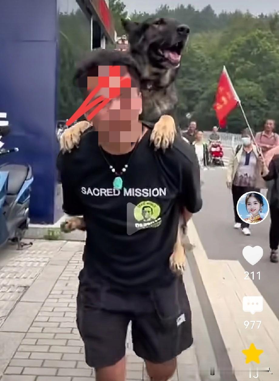 见过老人背小孩子，见过儿子背老人，但第一次见背这么个玩意，看把他给累的。

这个