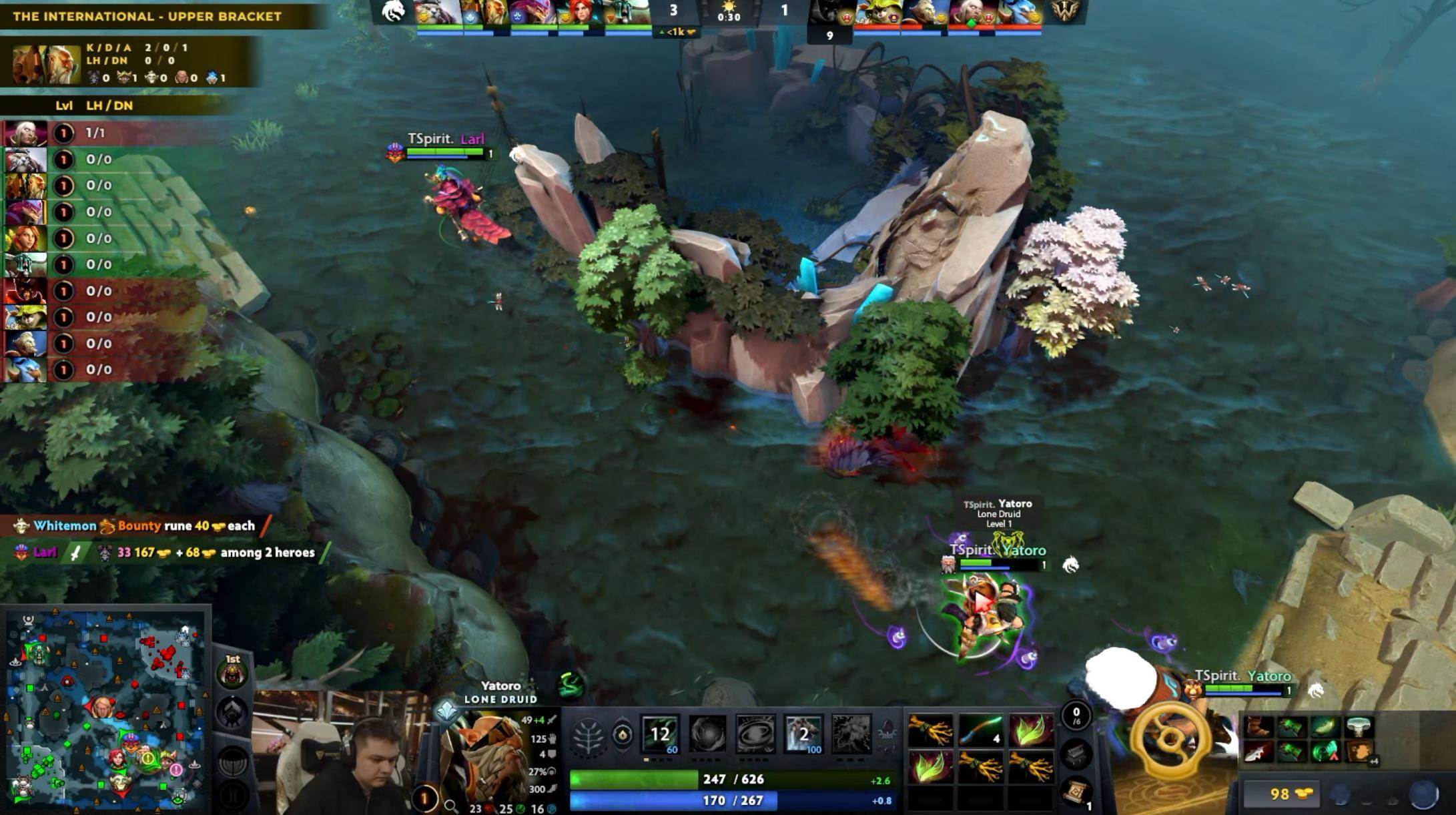 DOTA2TI15 淘汰赛胜者组第一轮IW对阵Spirit战队BO3第一局，经过
