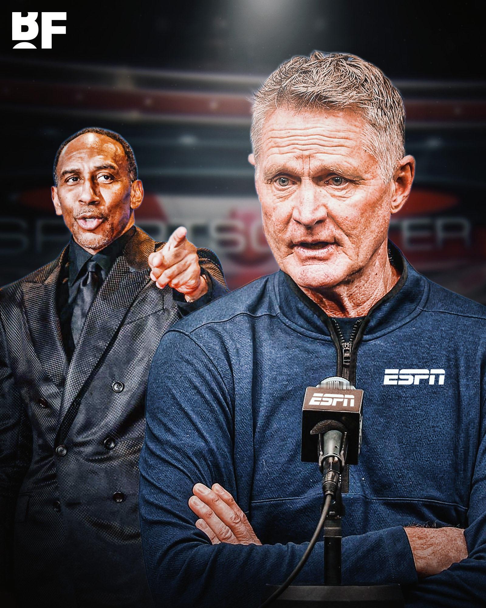 ESPN正在游说科尔离开勇士担任解说员。可以的。NBA