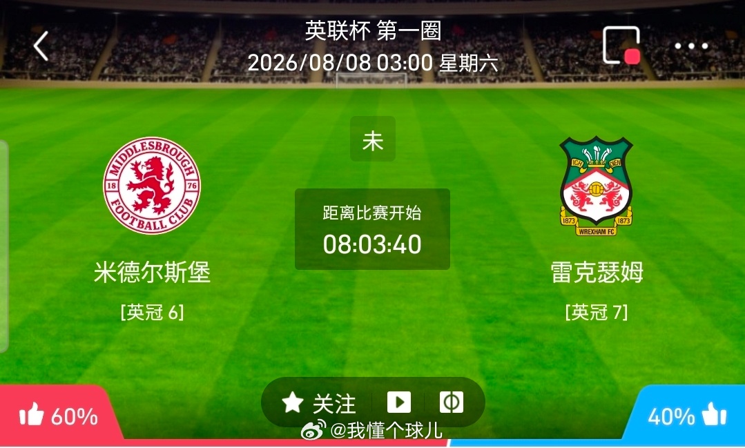 【足球】周五009英联杯方向：米堡vs雷克瑟姆英联杯 米堡 VS 雷克瑟姆比赛时