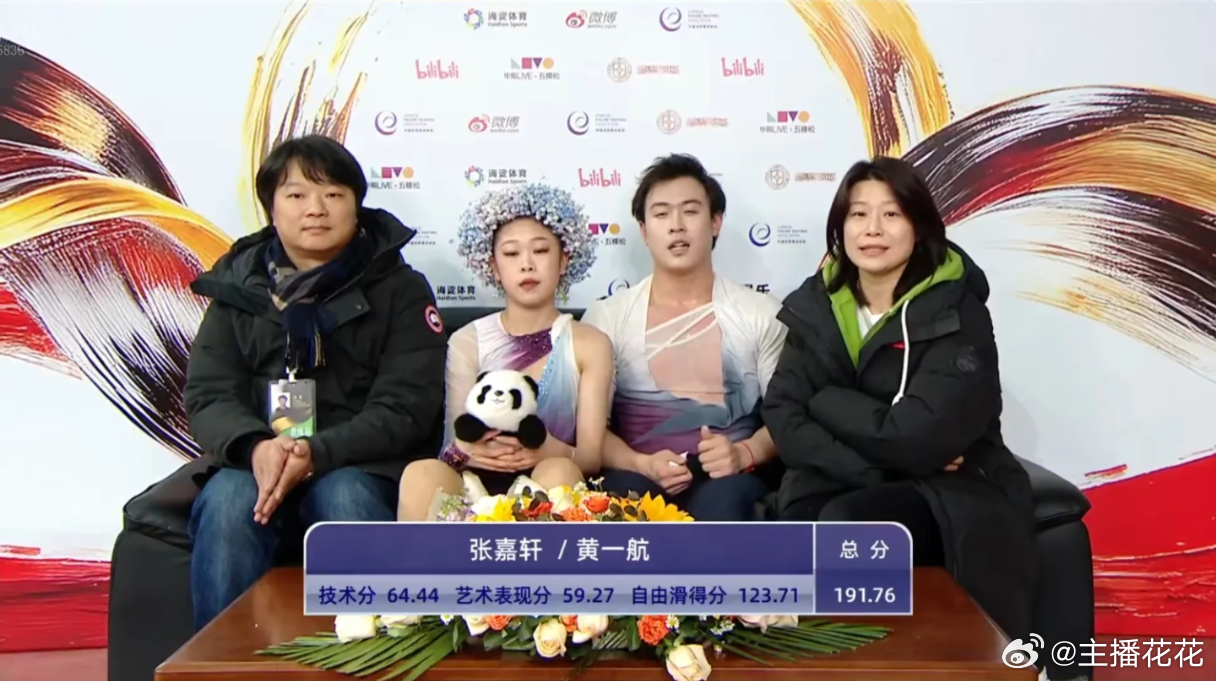 张嘉轩/黄一航自由滑123.71总分191.76 