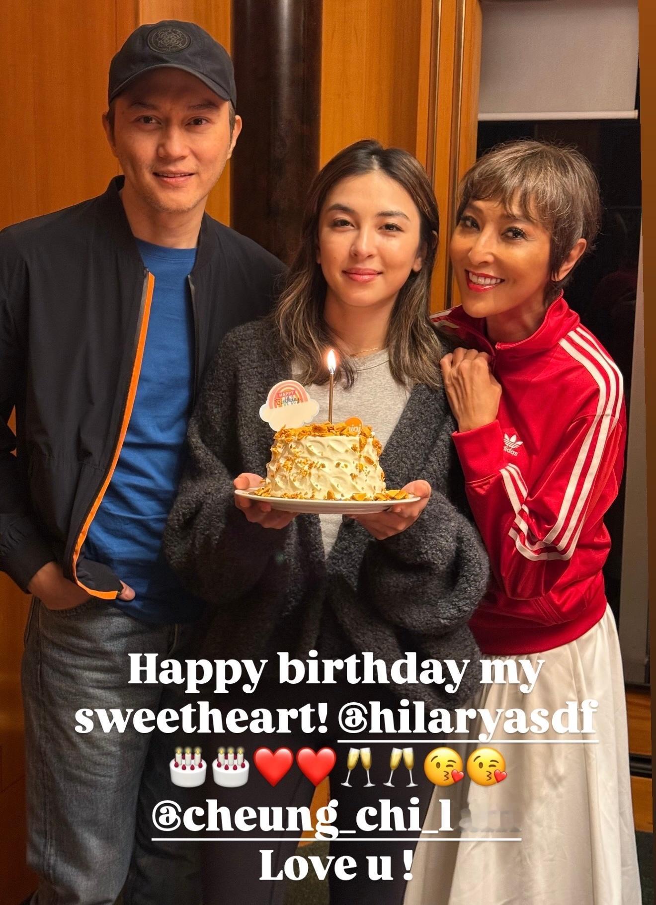 张智霖为上山诗钠女儿庆生 