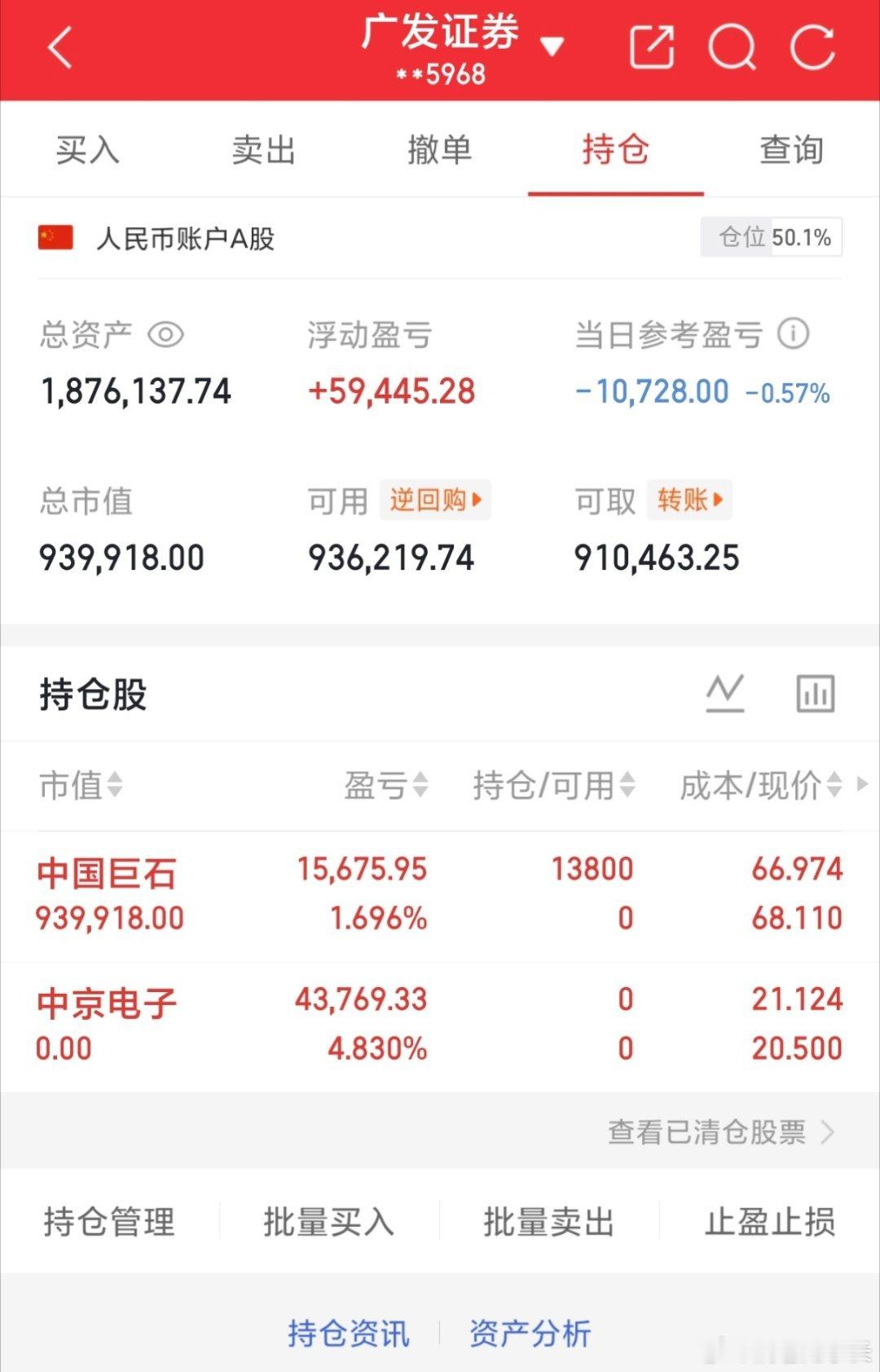 50W本金，目标一年翻10倍，一年做500w（第46天） 今日卖出：002579