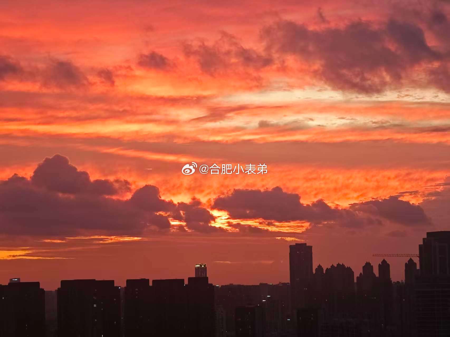 合肥夏日街头最美风景火了谁拍了今天合肥的晚霞，发我看看！ 合肥