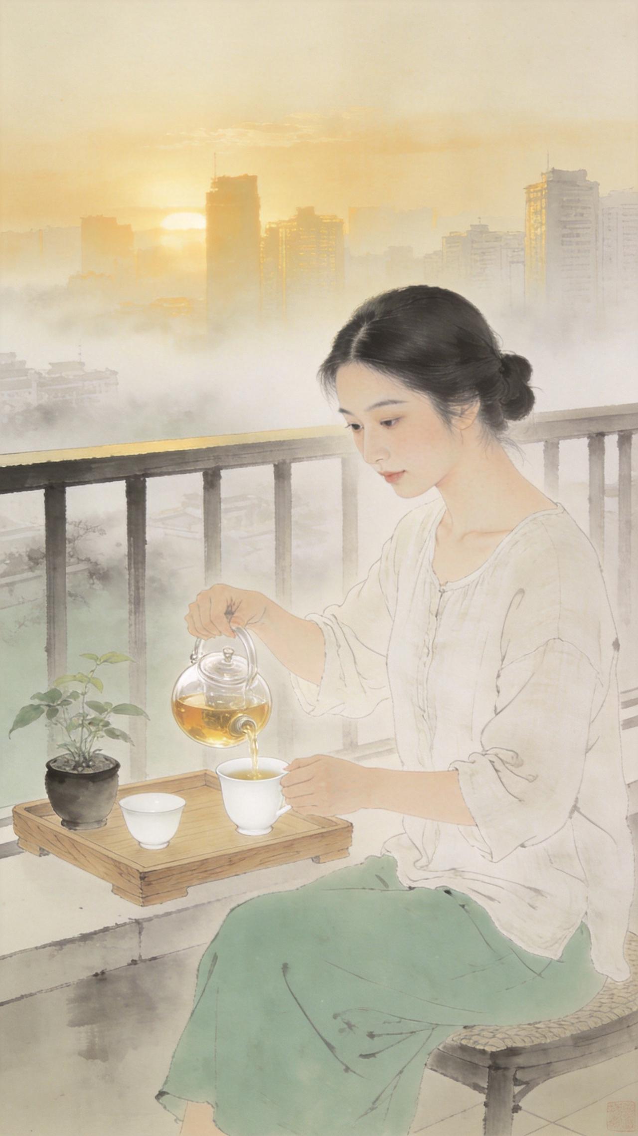 茶在日常里，饮在烟火间

现代人喝茶，不在茶室，在日常。

晨起阳台独饮一壶，城