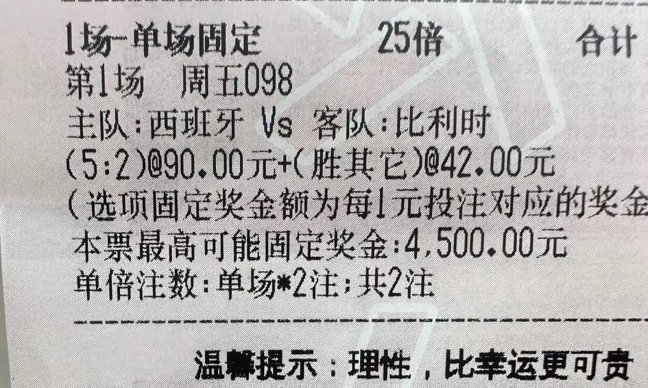 100块就打这样的票吗？真的是糟蹋钱啊，拿这100块干什么不好？西班牙vs比利时