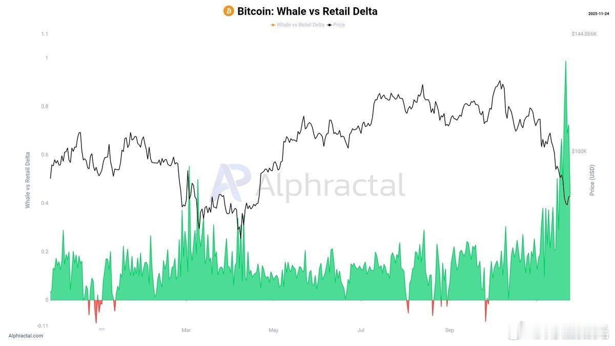 🚨🚨🚨🚨 鲸鱼在这波下跌中一直在买入，而散户则选择了抛售或无动作。鲸鱼与