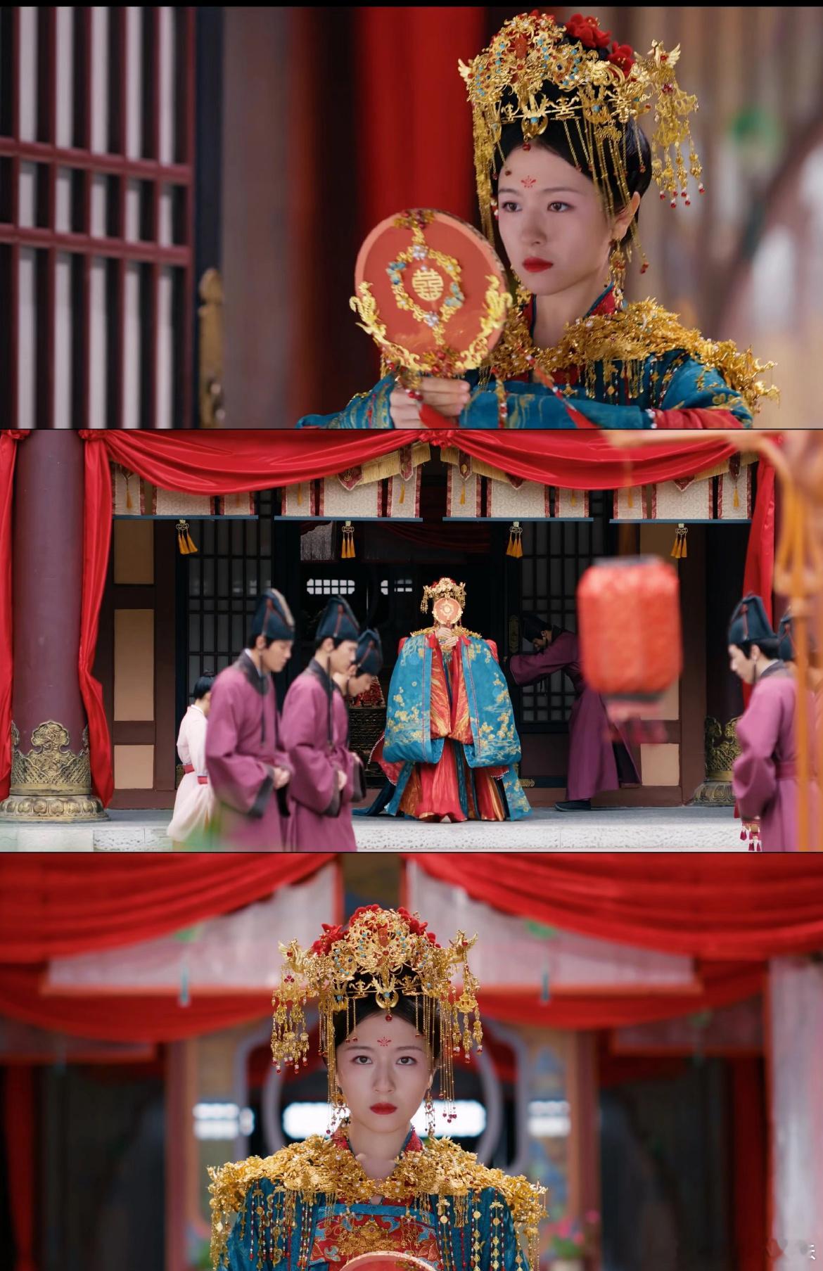 流水迢迢大婚这个造型，黄薇的杰作，满头黄灿灿 ​​​