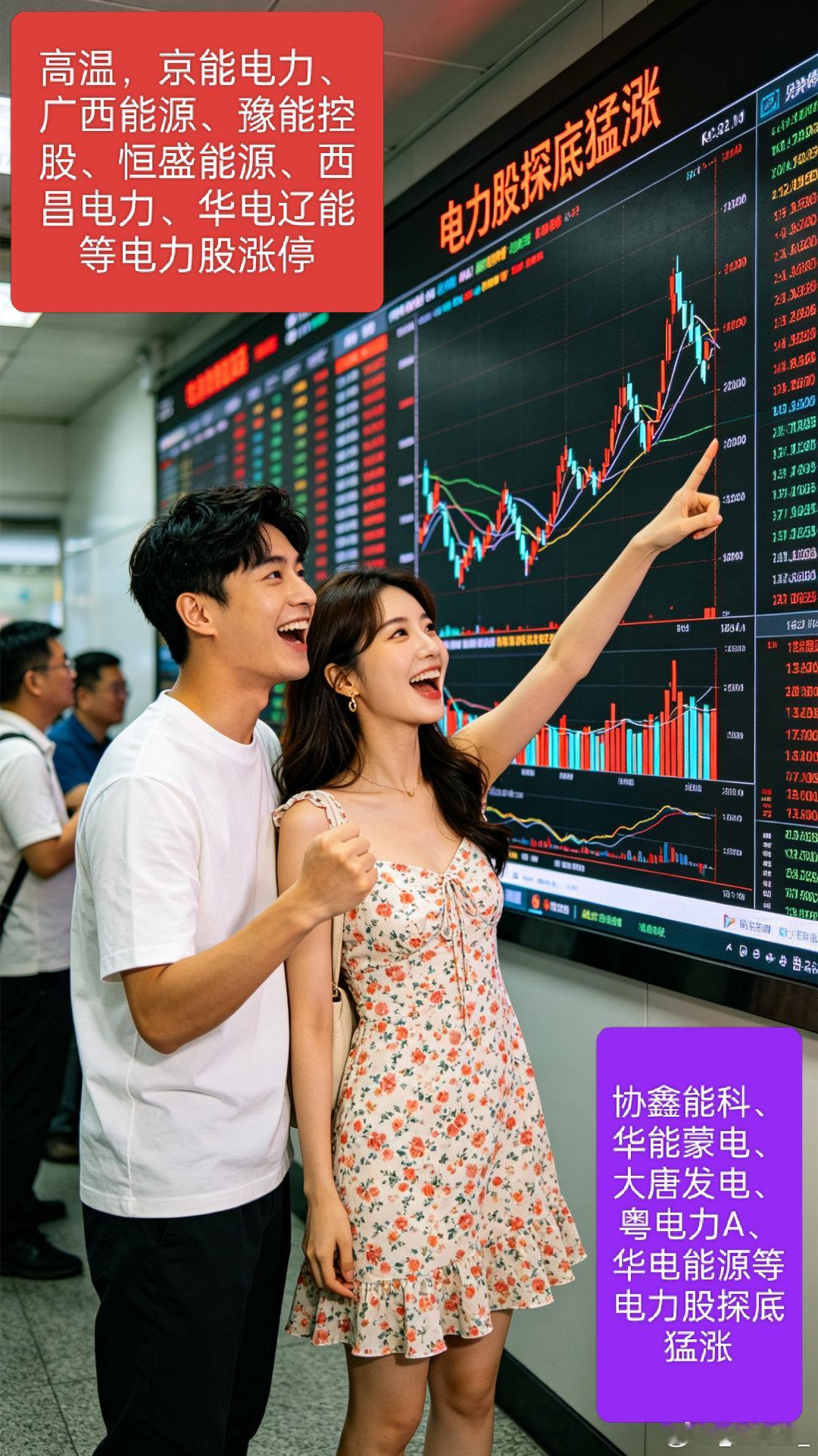 高温，广西能源、豫能控股、华电辽能、京能电力、恒盛能源、西昌电力等电力股涨停。协