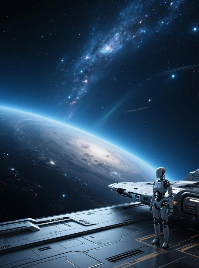 搭载着智能机器人的星舰成功飞出了银河系，并且为地球源源不断地传来实时视频与实时照