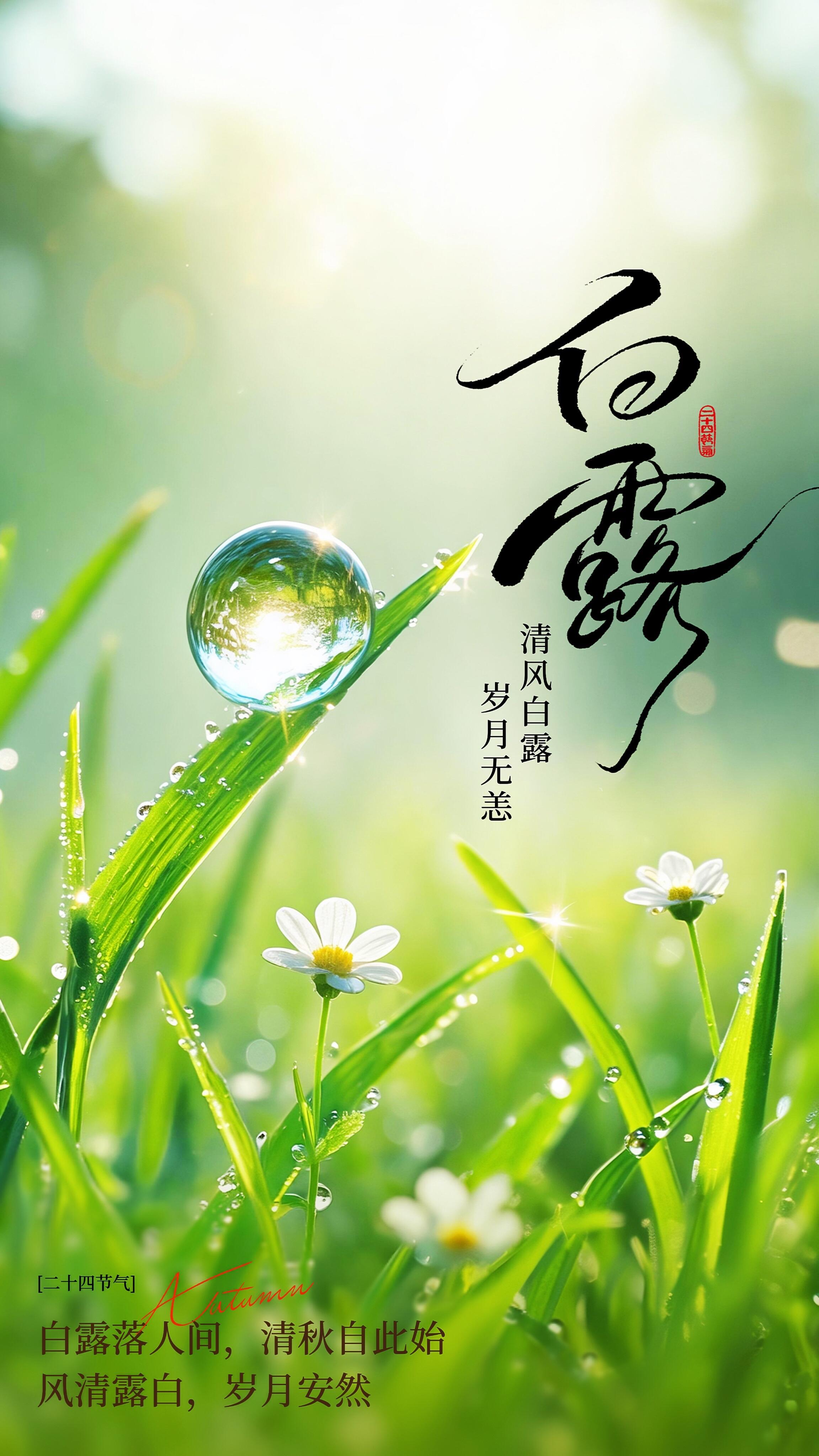 2026白露节气祝福图片海报壁纸拿图吱一声噢～ 白露白露节气