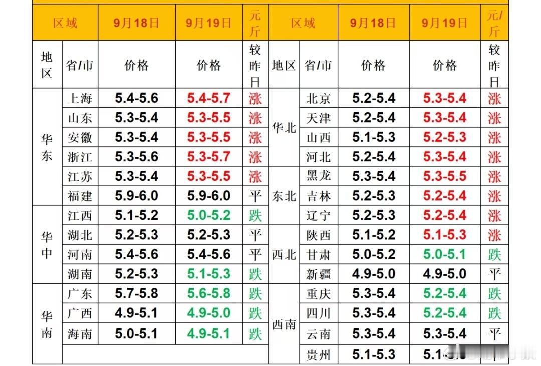 每日猪价 ​​​