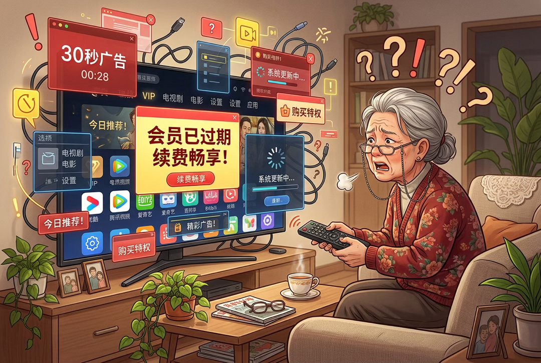 智能家电是进步还是负担我的观点：智能电视的"智能化"，是最大的负担。上周我妈说：