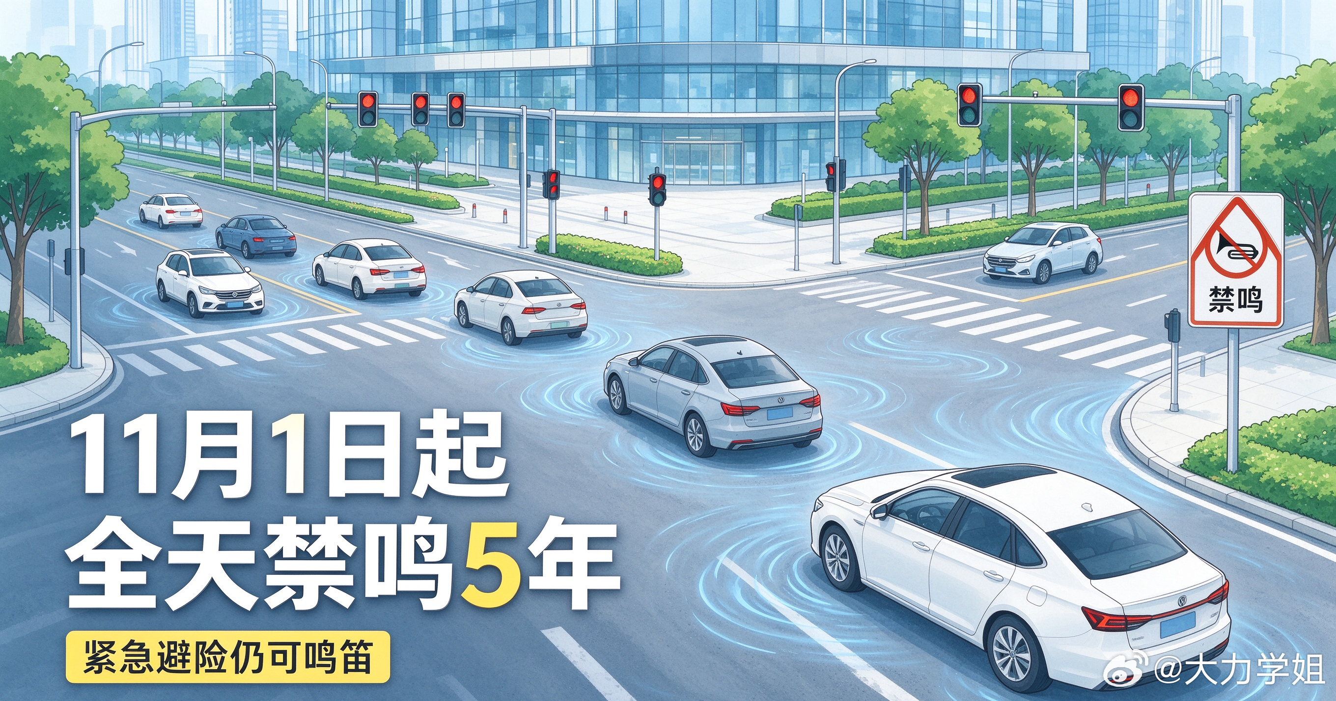 深圳全市全天禁鸣喇叭5年 说实在的，深圳这个新规，不只是单纯降噪。11 月 1 