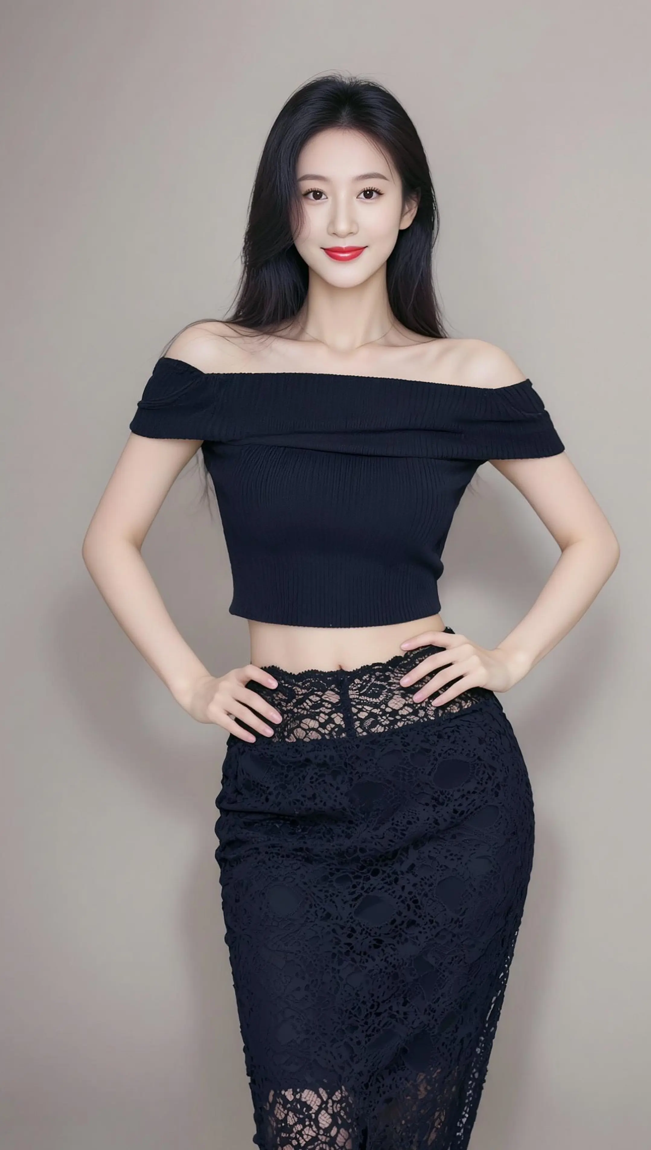 AI露肩蕾丝写真 ai创作