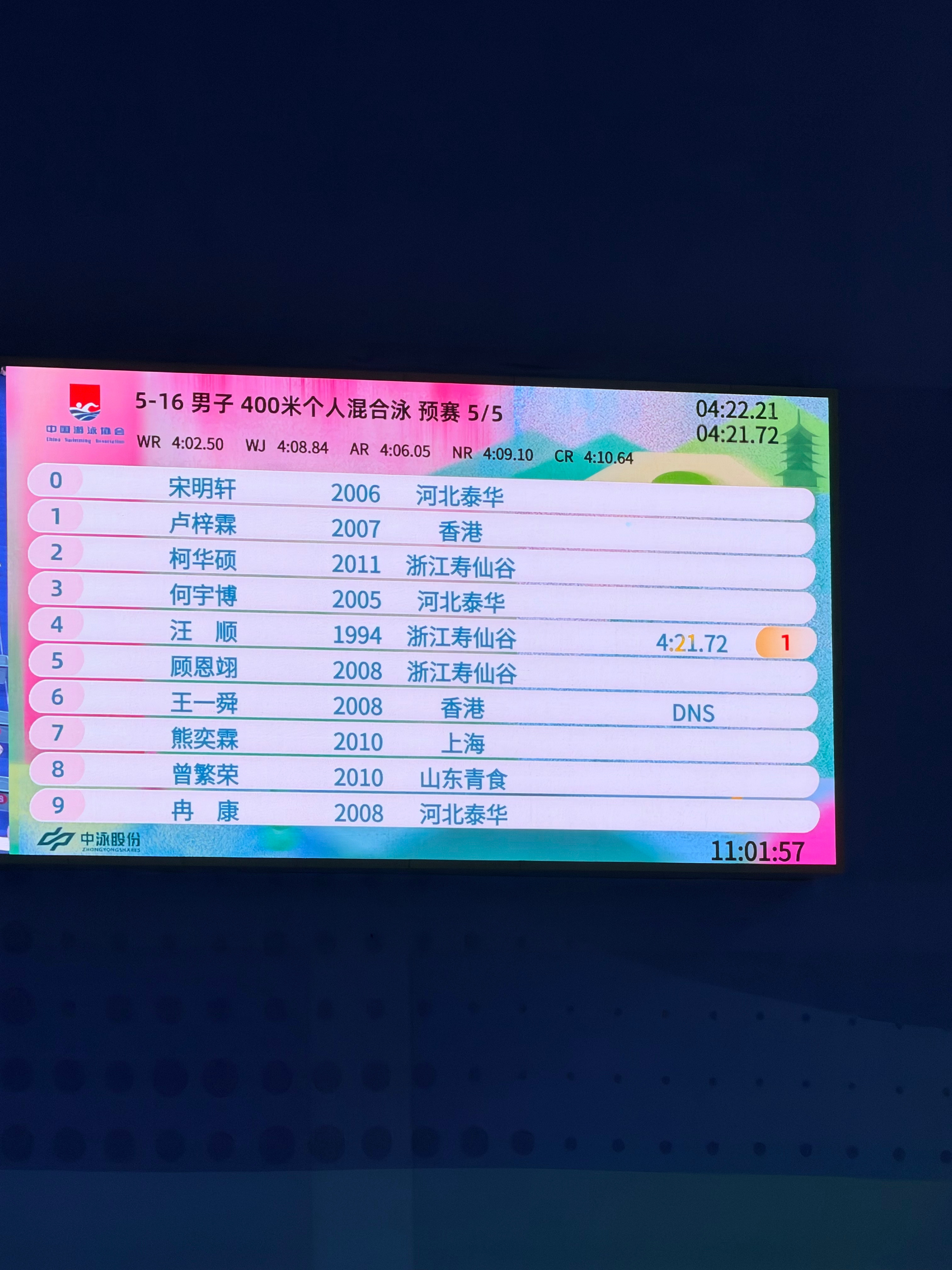 汪顺 宝宝是第一名！ 