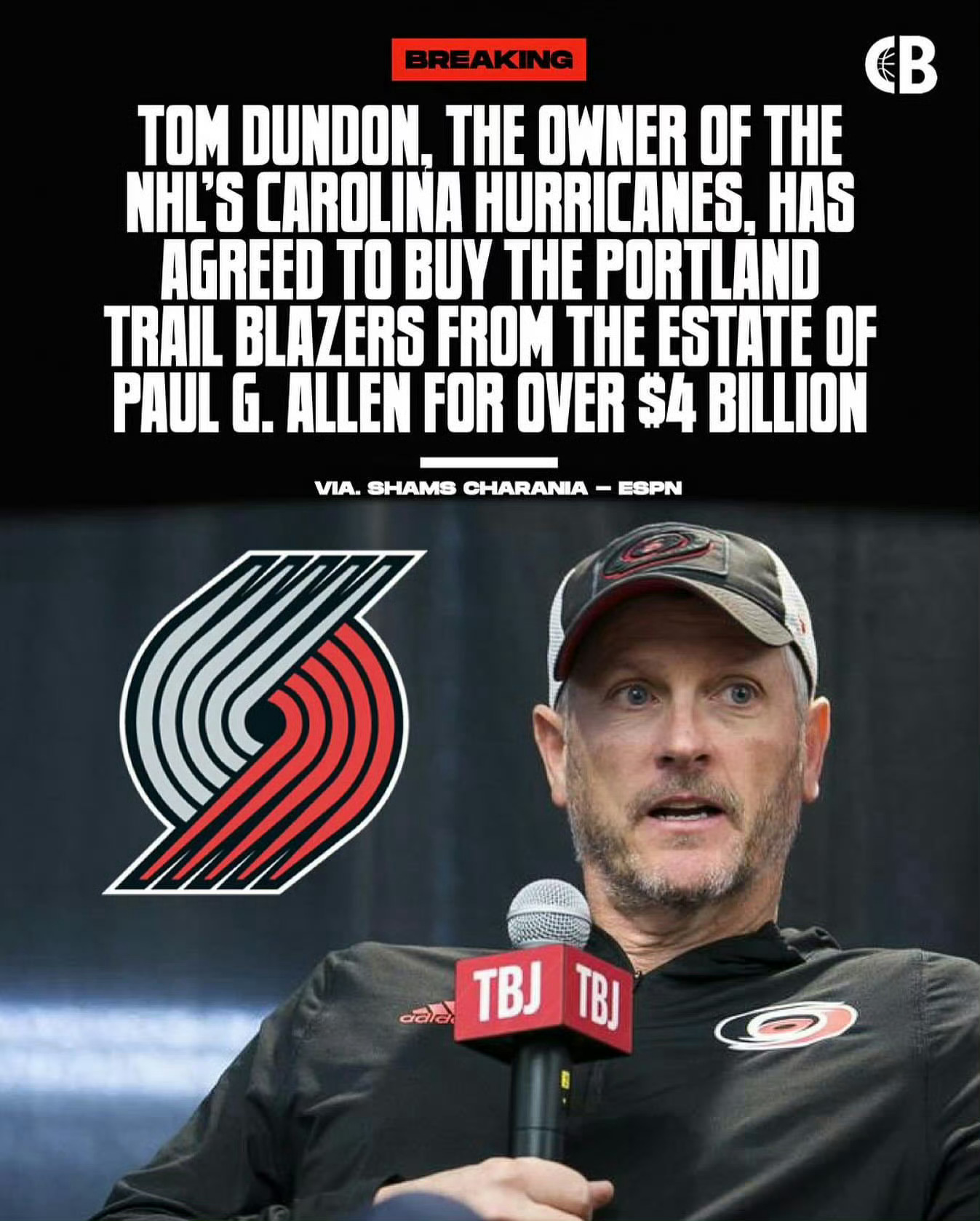 杨瀚森还没打nba呢，就迎来新老板了！名记Shams报道，NHL卡罗来纳飓风队的