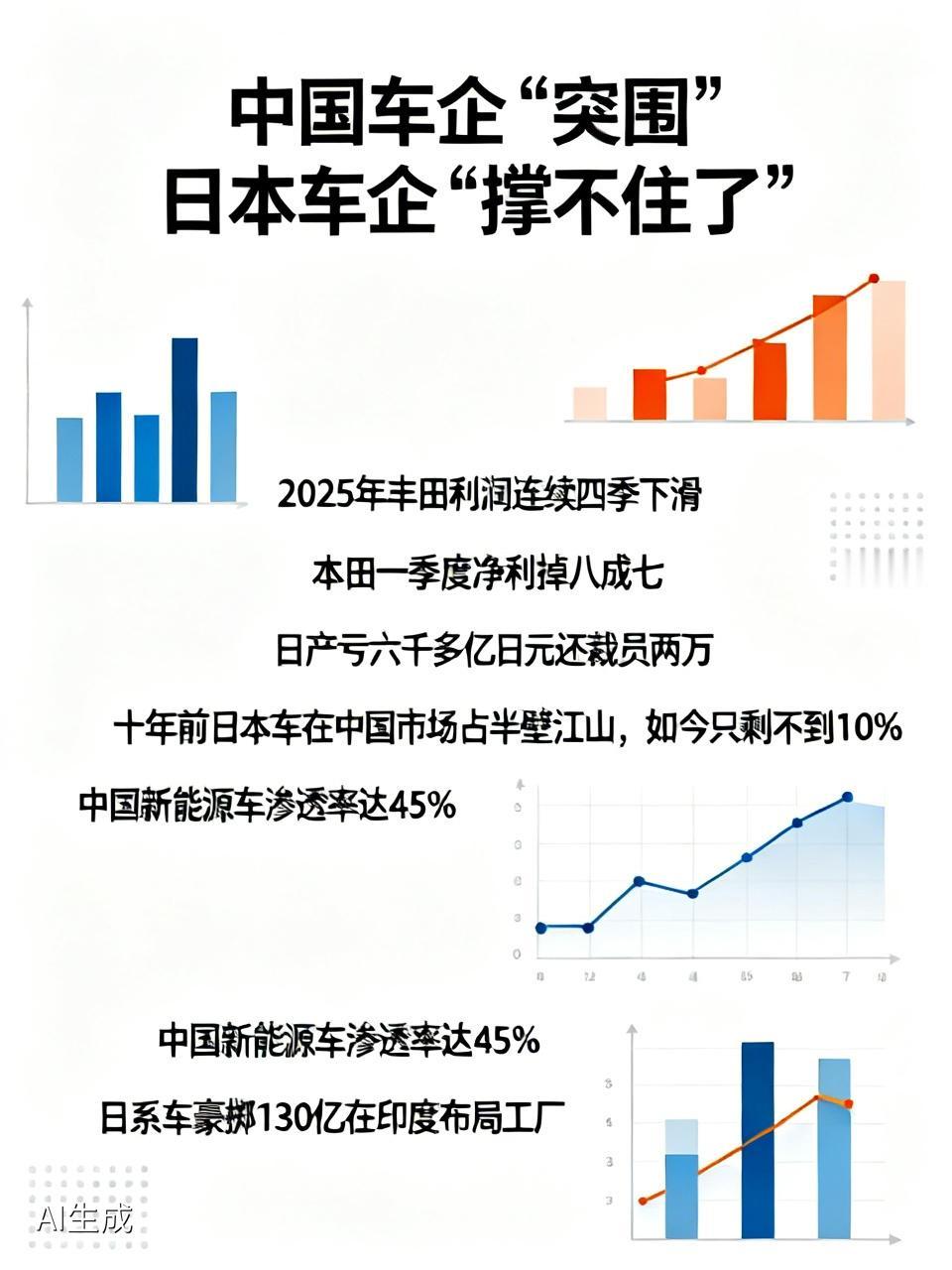 中国车企“突围”，日本车企真有点撑不住了。2025 年丰田利润连续四季下滑，最差