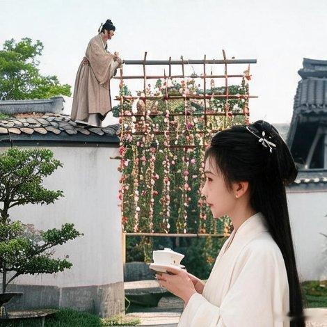 遇见艺术新城事微小说 《蔓性天竺葵》青石板古巷的院墙之上，蔓性天竺葵顺着木架肆意
