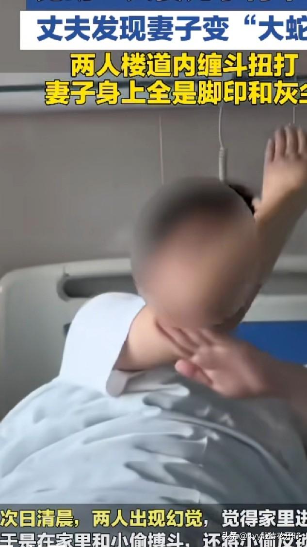 近日，一对小夫妻因吃毒蘑菇中毒。结果导致，妻子成了丈夫幻觉中的那条“大蛇”，还惊