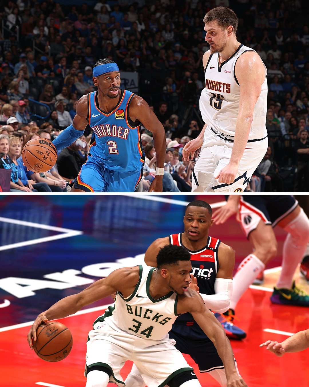 亚历山大MVP杀死了MVP SGA和约基奇是 NBA 历史上第二对在比赛中各自拿