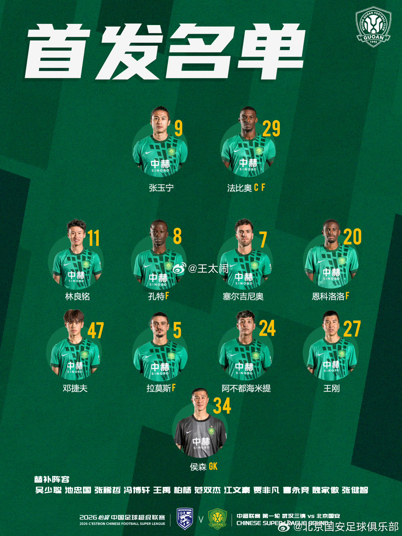 北京国安 首轮客场遭遇伤病侵袭，3名超级杯首发主力伤缺，客场争胜之旅面临挑战蒙哥