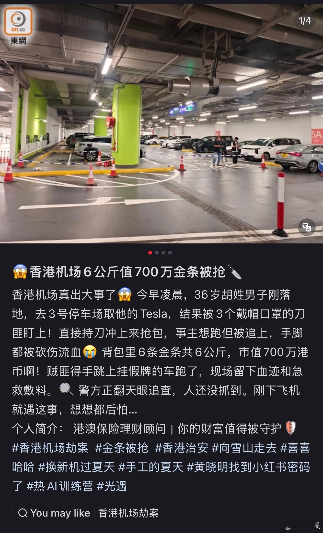 港产片照进现实，给它起个行动代号吧：_______。香港机场发生黄金大劫案香港男