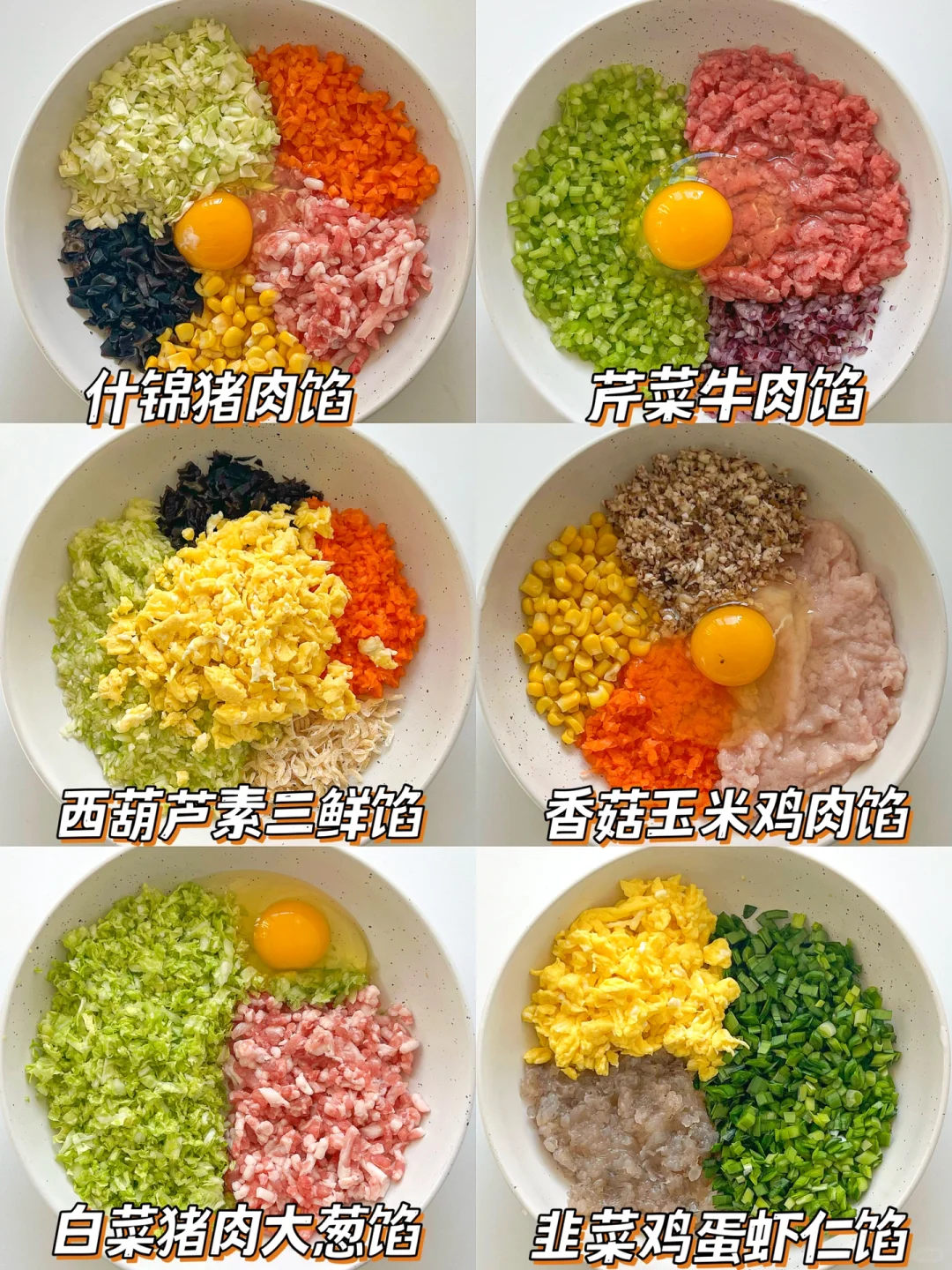 过年必备饺子馅🥟6种口味都好吃·家人们码住