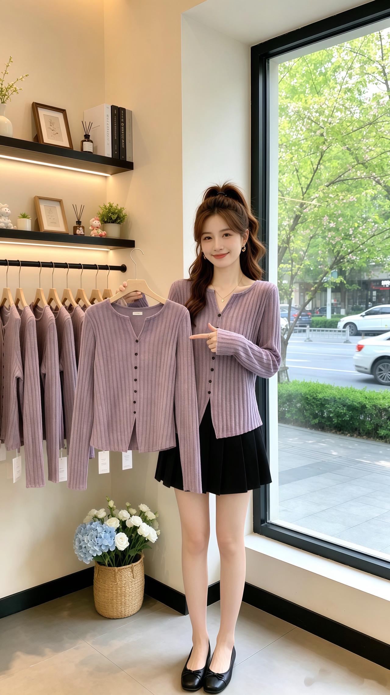 遮肉显瘦针织衫 休闲百搭 洋气减龄