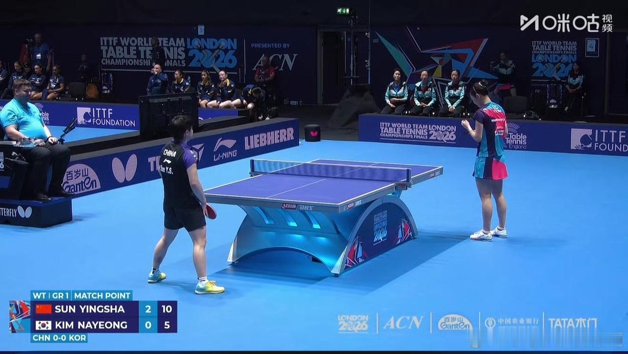 孙颖莎🇨🇳轻松完胜！
第一盘孙颖莎直落三局，3-0击败金娜英，为团队拿下一分