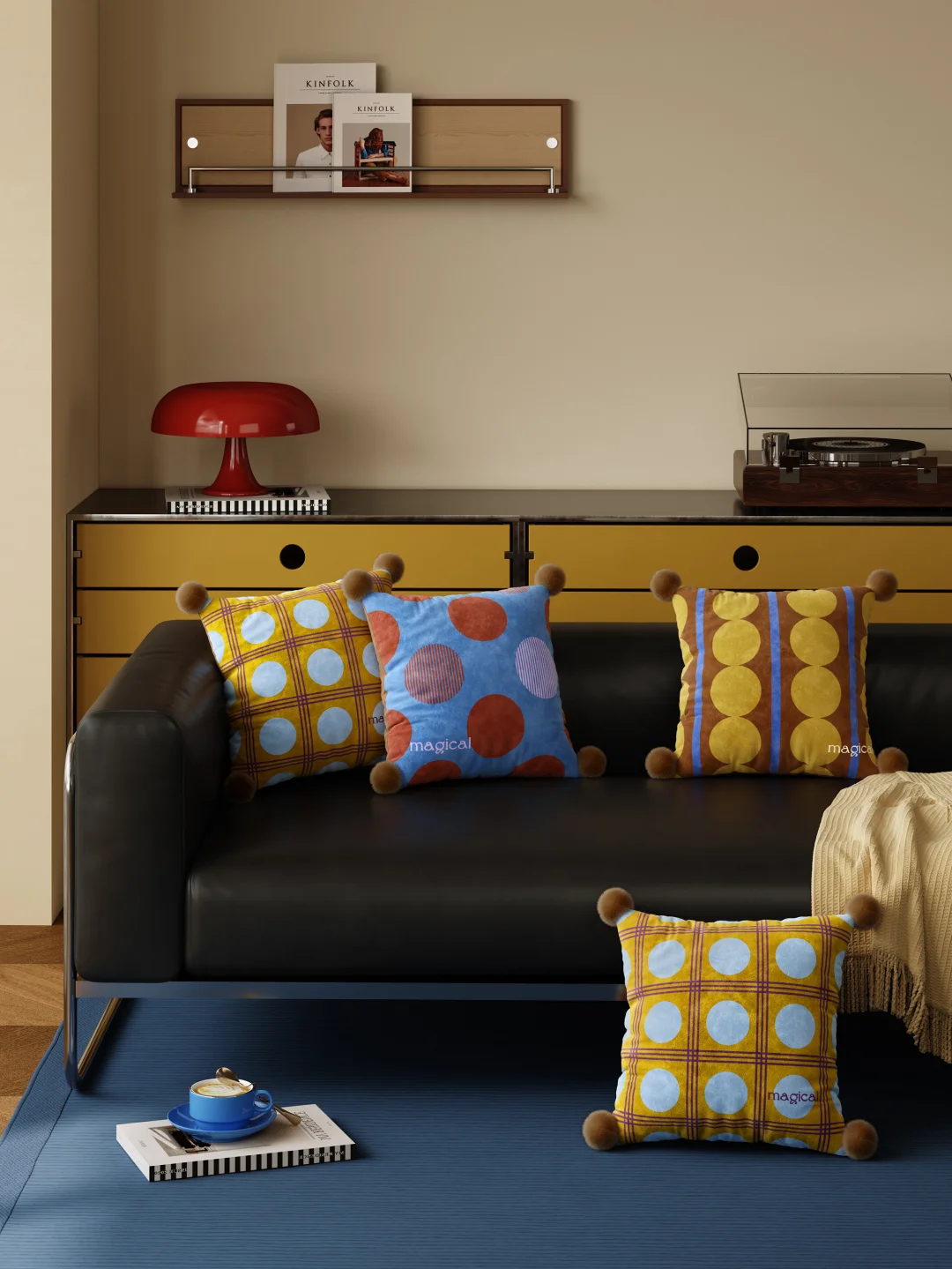 Polka风波点抱枕｜让中古风客厅鲜活起来