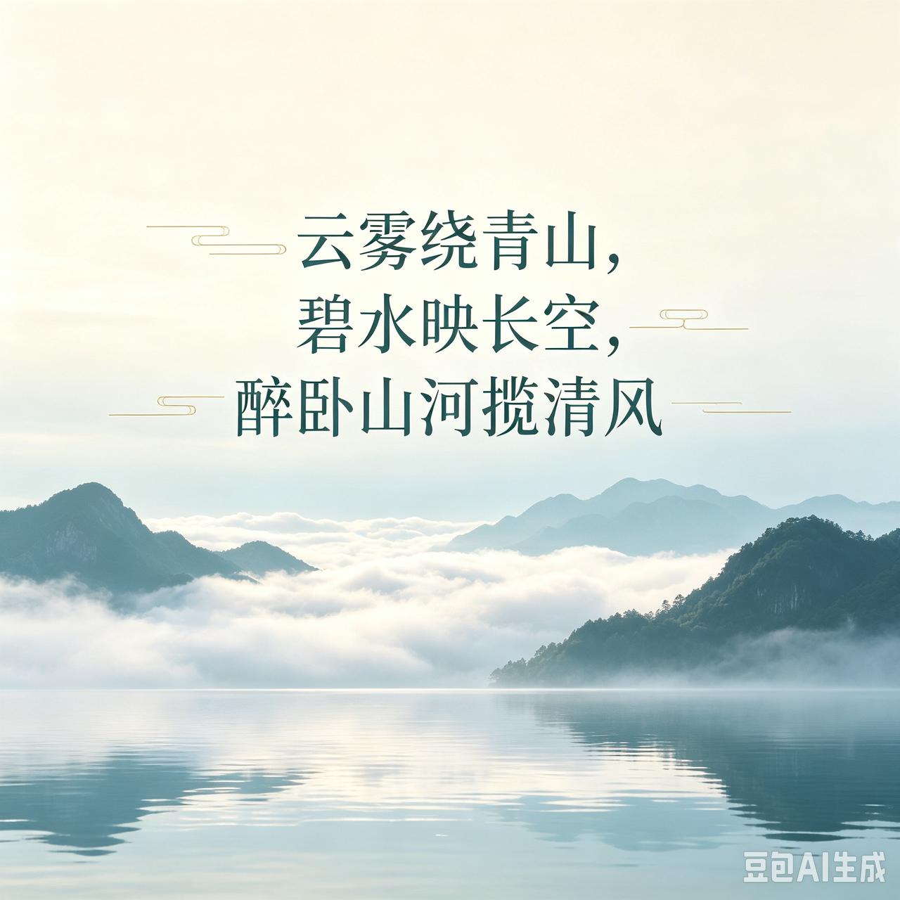 绝美人间仙境山水风景云雾绕青山，碧水映长空，醉卧山河揽清风