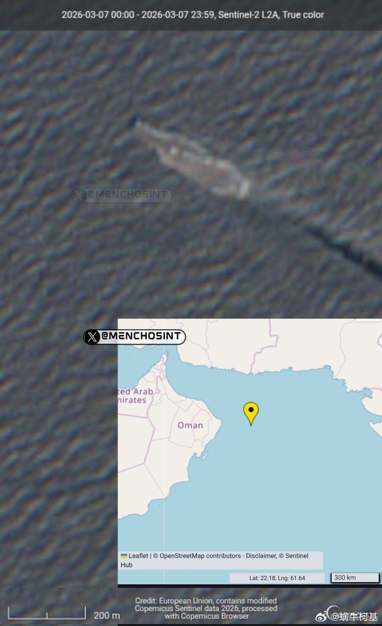 CVN-72林肯号被卫星拍到了来源：menchosint伊朗总统称不再首先攻击邻