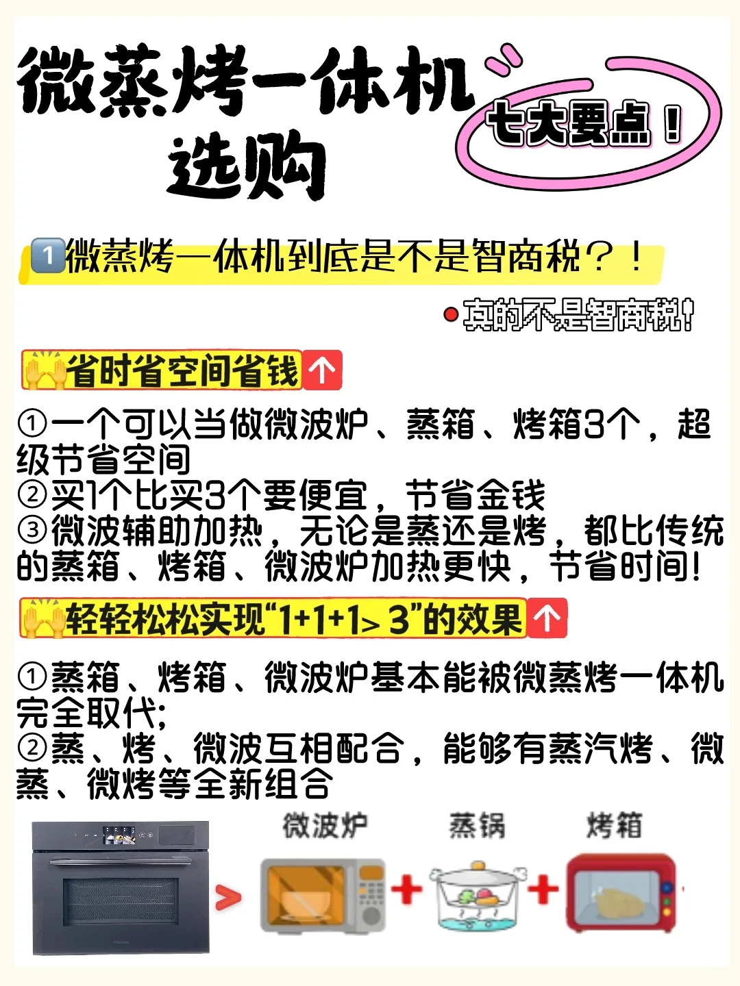 微蒸烤一体机怎么选❓看这七点就够了！