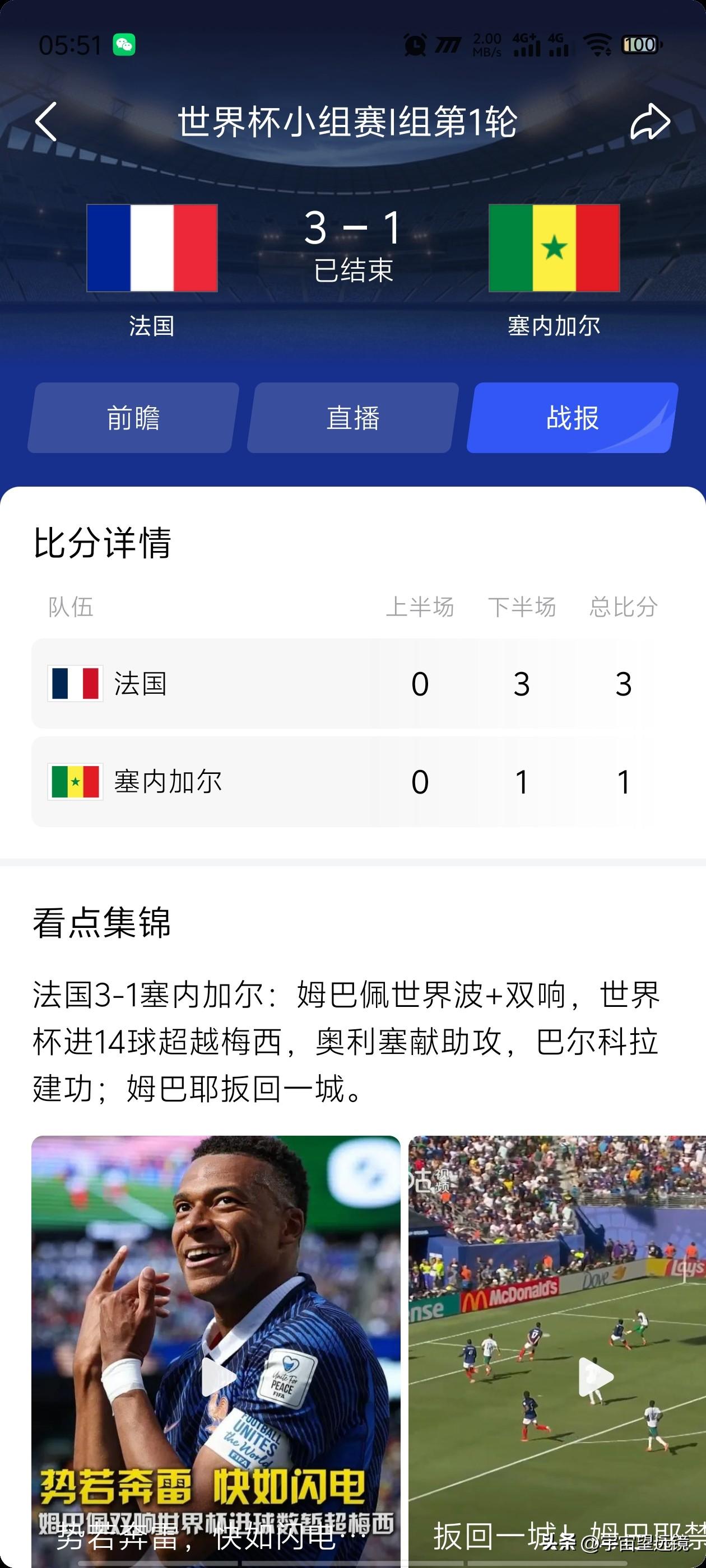 法国vs塞内加尔! 3-1，姆巴佩世界波助法国拿下比赛

说实话，看完这场比赛的