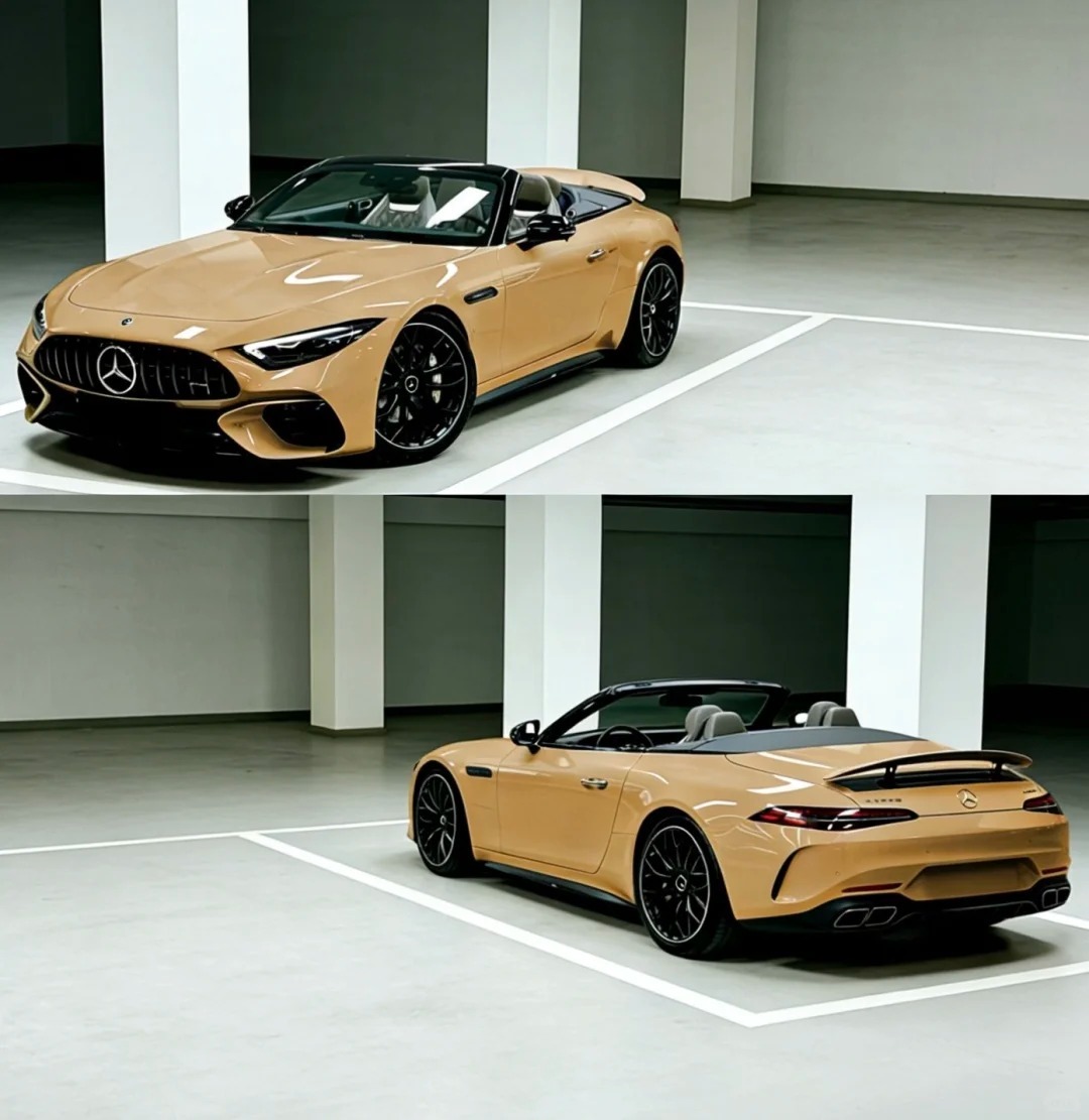 沙丘浅黄奔驰AMG SL，有一种很适合跑沙漠的错觉车的新衣