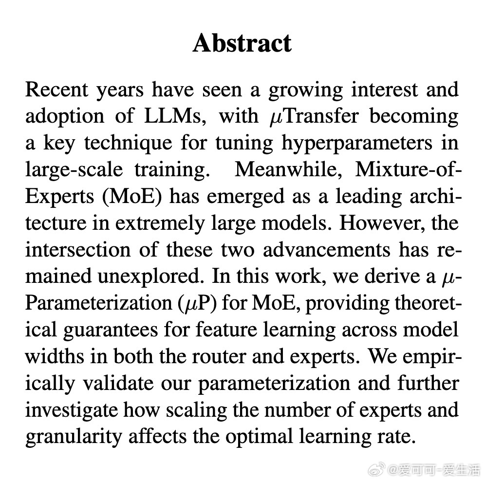 [LG]《μ-Parametrization for Mixture of Ex