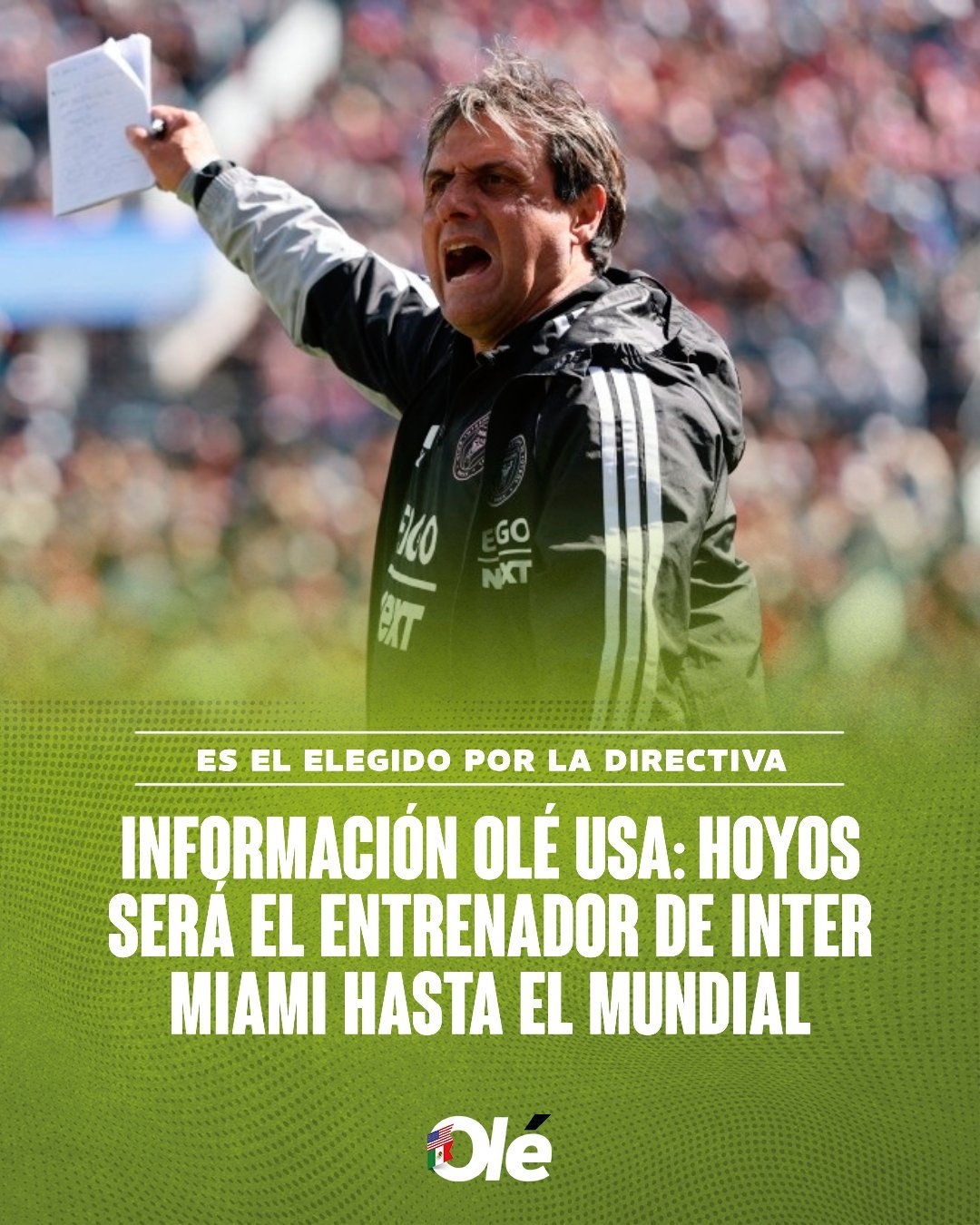 据《奥莱报》报道，吉列尔莫·霍约斯执掌迈阿密国际的任期至少持续至世界杯结束。目前