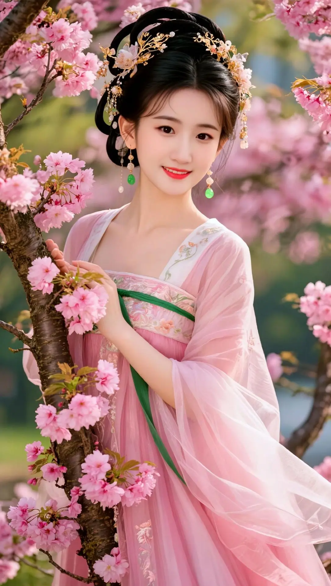 AI樱花汉服照 ai创作